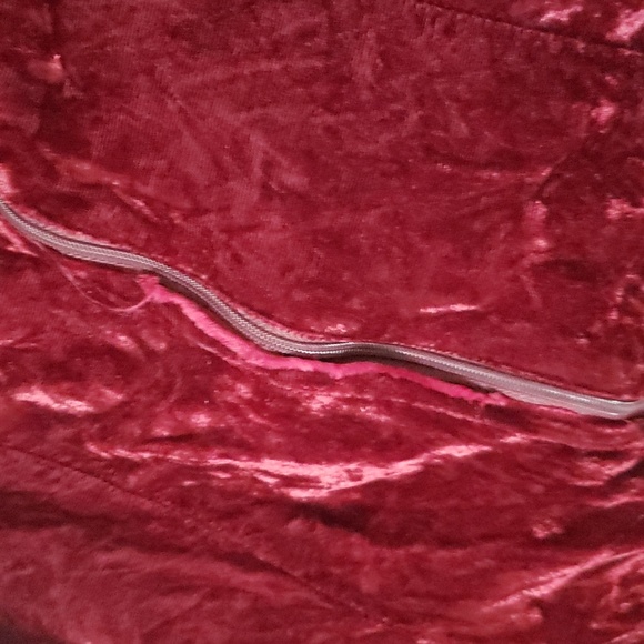 Vintage Roberta Red crushed velvet dress size Small 5/6 burgundy - Picture 8 of 10